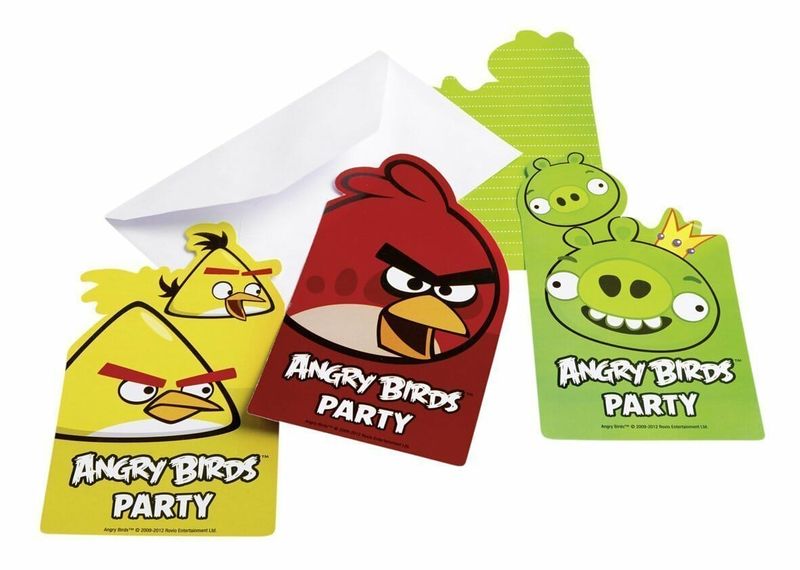 [552368] Angry Birds Invitations - 6pk