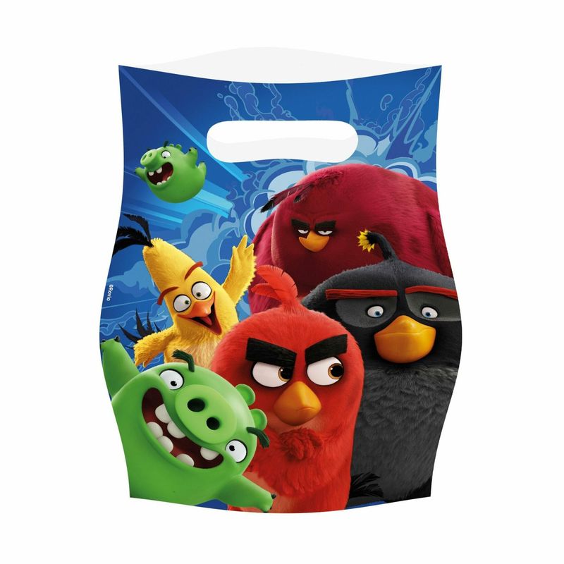 [9900933] Angry Birds Plastic Party Bags - 8pk