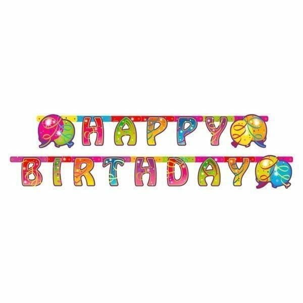 [552127] Balloon Party Paper Holographic Letter Banner - 1.80m