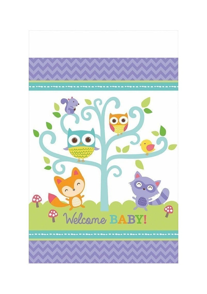 Woodland Baby Plastic Tablecover - 137cm x 259cm