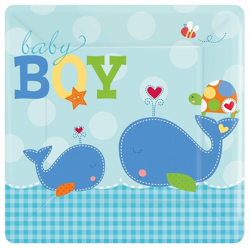 [541117] Ahoy Baby Paper Plates 17.8cm - 8pk