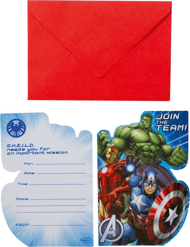 [999250] Avengers Invitations - 8pk