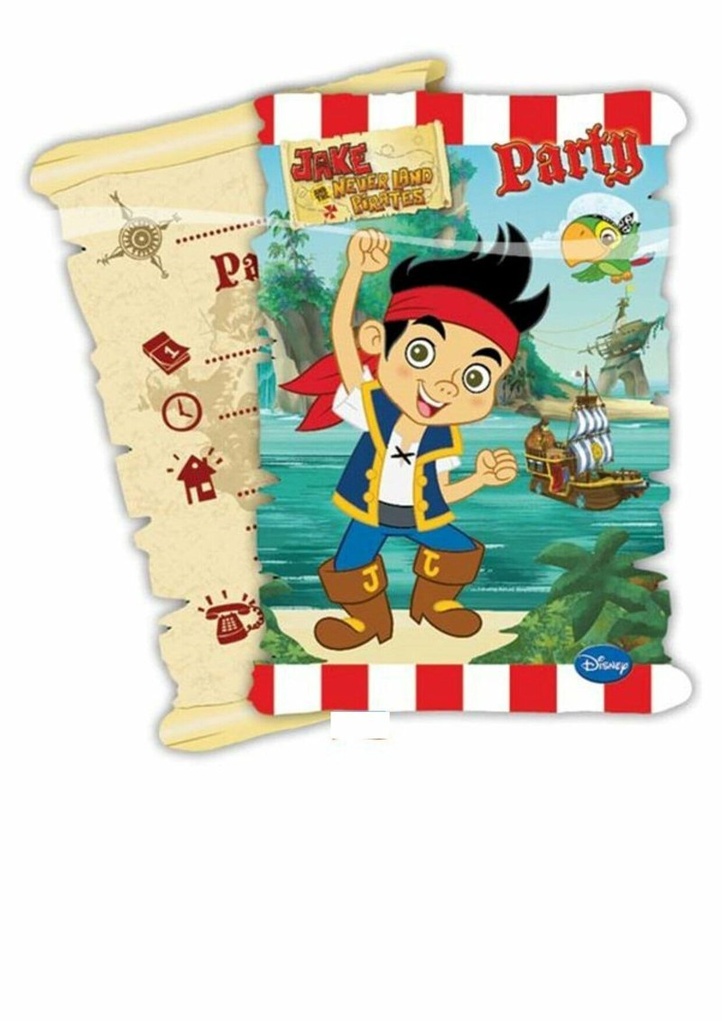 [826133] Jake and the Never Land Pirates Invitations - 6pk