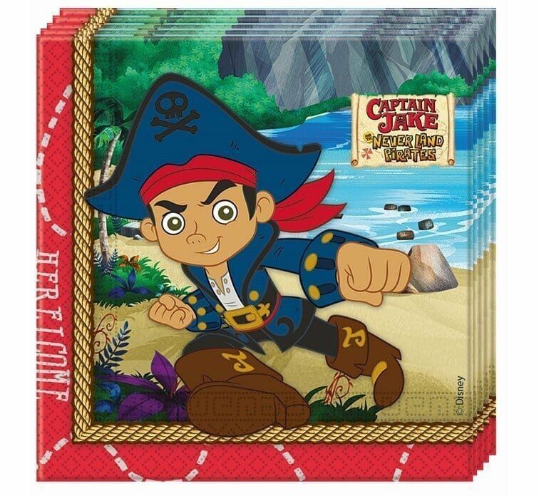 [6041250] Captain Jake and the Never Land Pirates Napkins 33cm x 33cm - 20pk