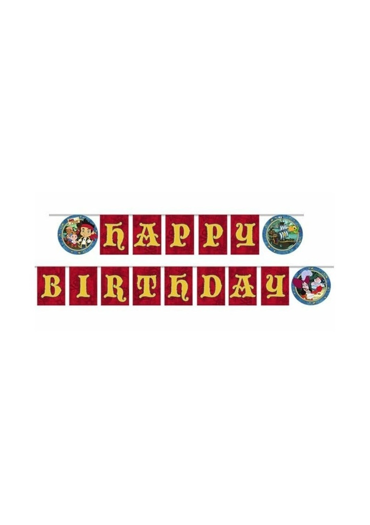 [1HNG3750] Jake and the Never Land Pirates Plastic Banner - 2.56cm