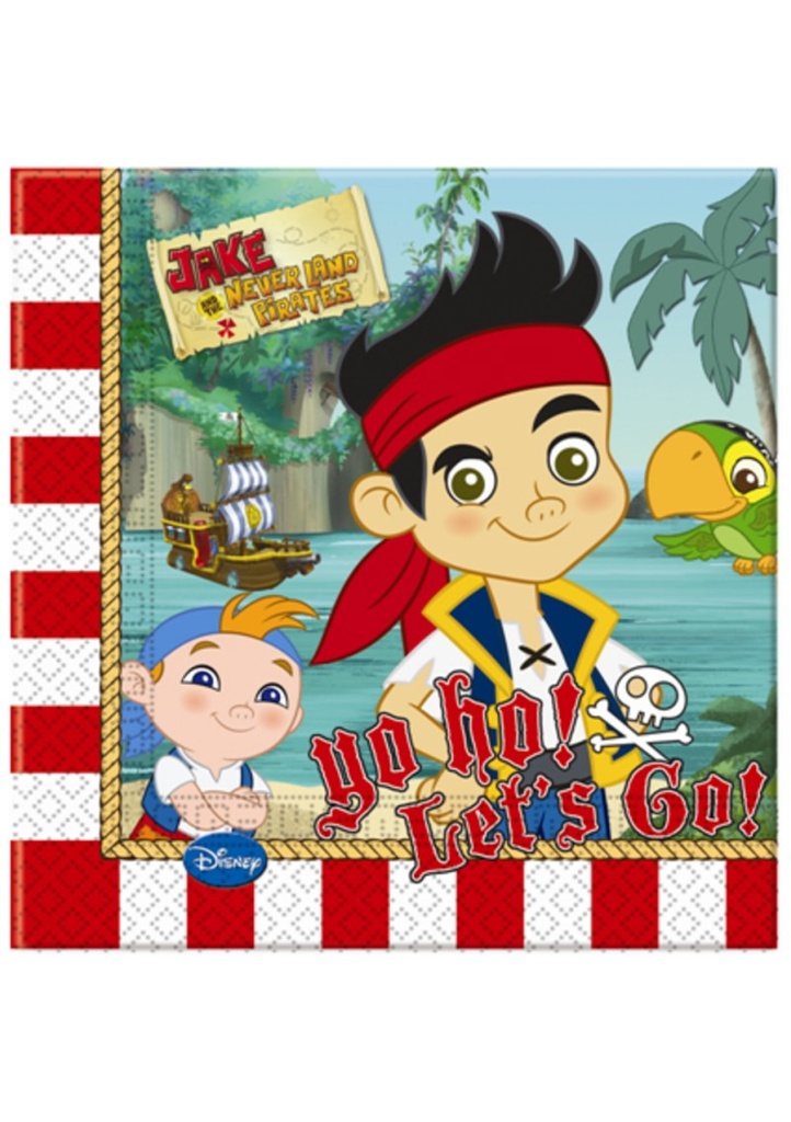 [4040163] Jake and the Never Land Pirates Napkins 33cm x 33cm - 20pk