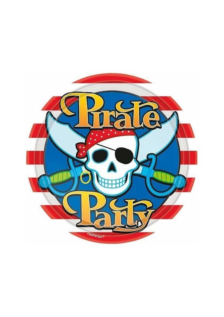 Pirate Party Paper Plates 22.9cm - 8pk