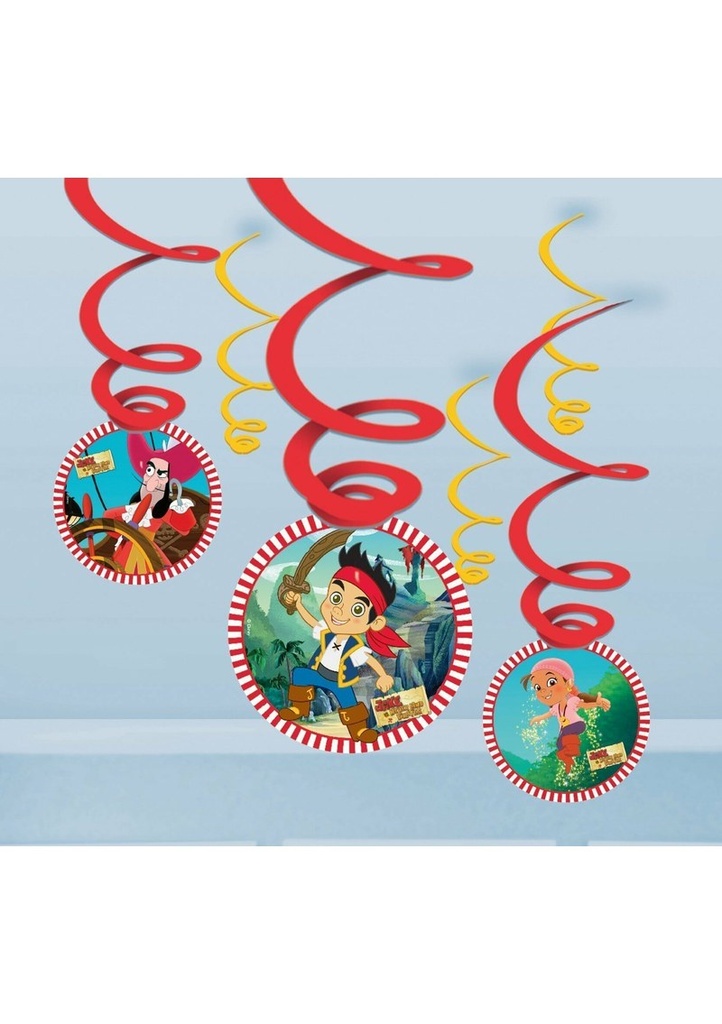 [996393] Jake and the Never Land Pirates Hanging Swirls Decorations - 6pk