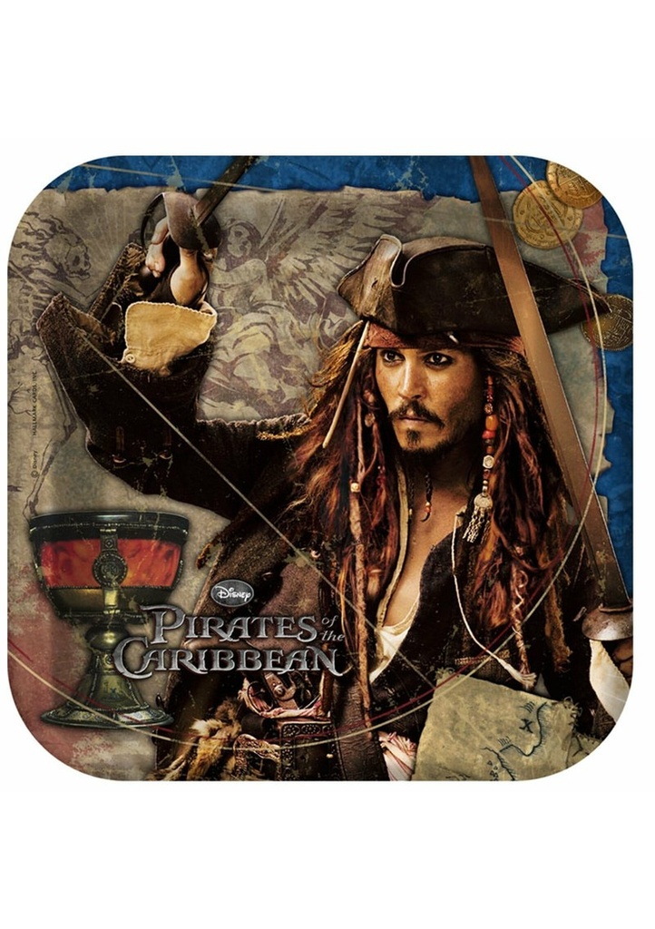 Pirates of the Caribbean Paper Plates 22.86cm x 22.86cm - 8pk