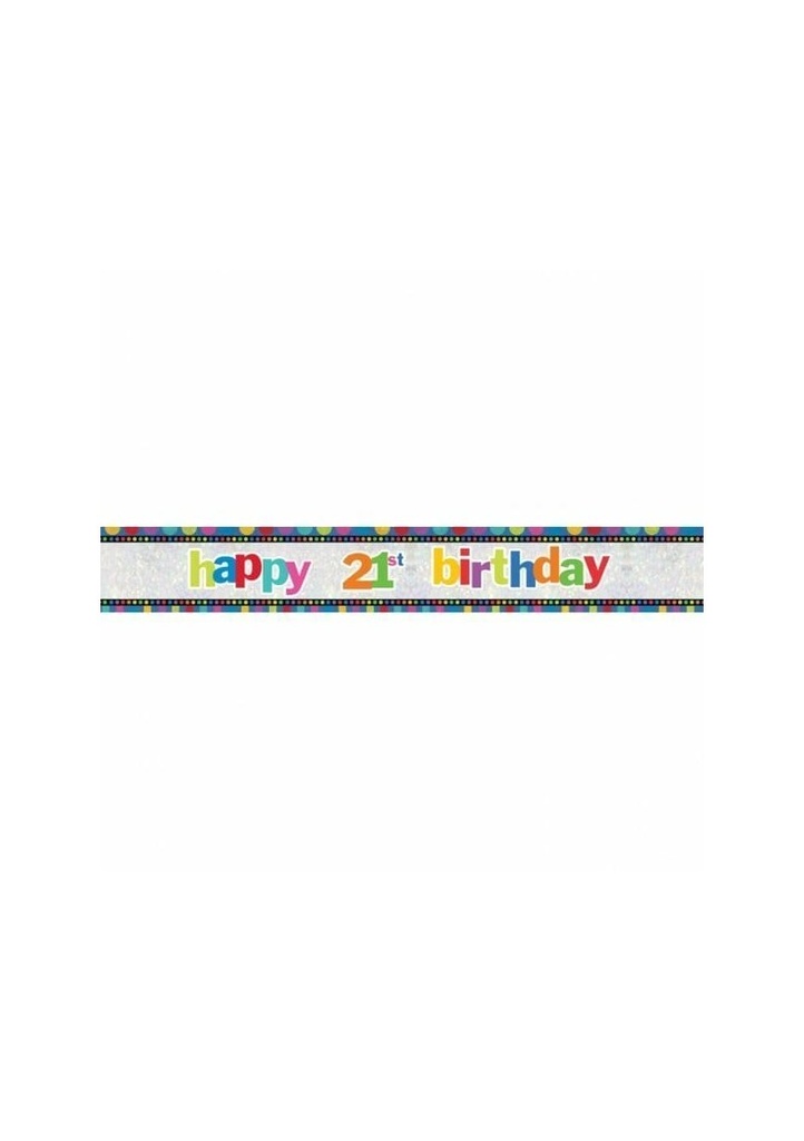 Foil Banner Happy 21st Birthday