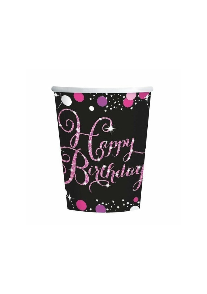 [9900573] Pink Celebration Paper Cups  266ml - 8pk