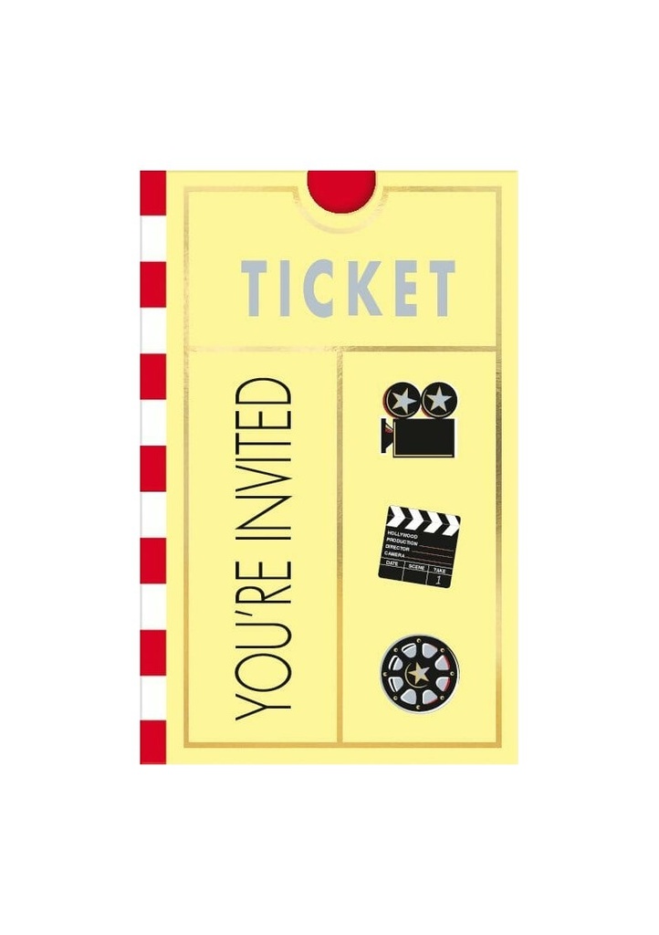 Hollywood Folded Invitations - 8pk
