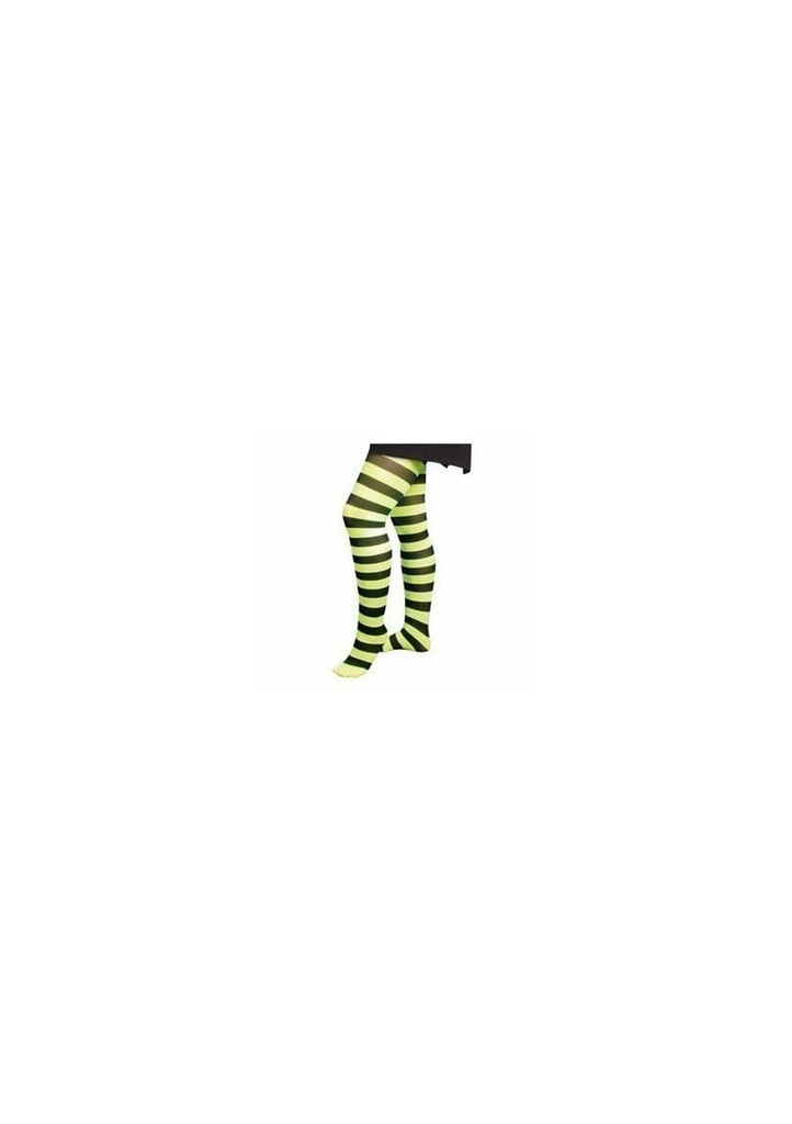 Tights Striped Neon Green & Black