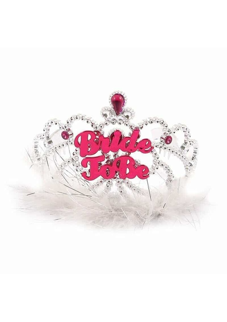 [C35312] Tiara Bride to Be with White Fur - Adult One Size