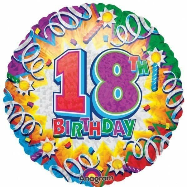 Birthday Explosion 18th Prismatic 18'' Foil Balloon (45cm)