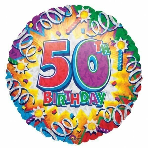 Birthday Explosion 50th Prismatic 18'' Foil Balloon (45cm)
