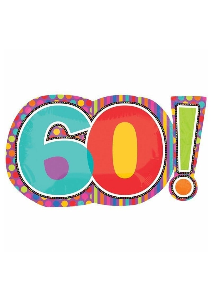 Dots & Stripes No. 60 Super Shape Foil Balloon 18'' x 29'' (46cm x 74cm)