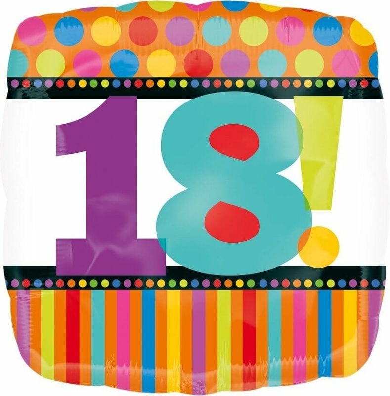 Birthday No.20 Dots & Stripes 18'' Foil Balloon (45cm)