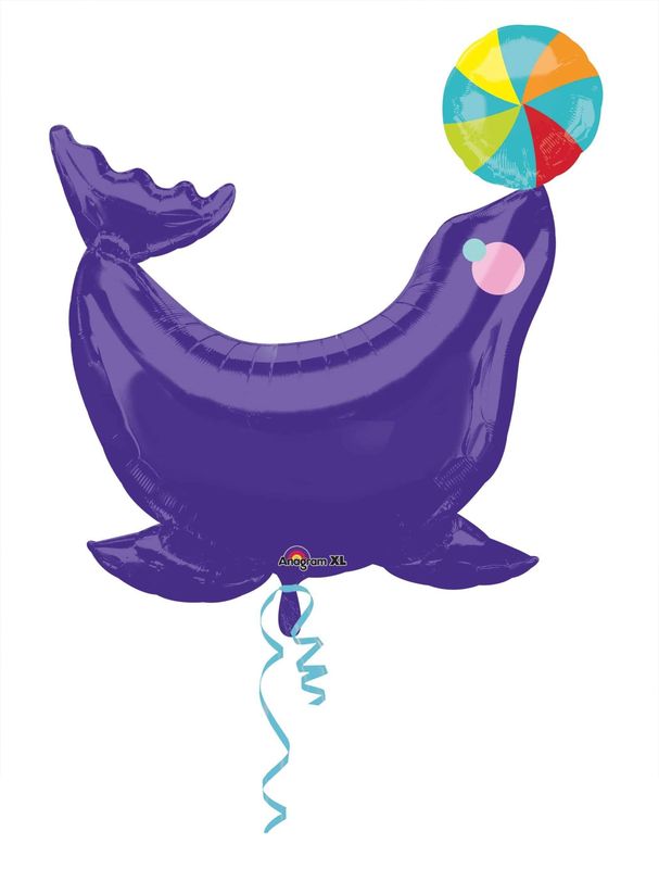 Circus Seal Super Shape Foil Balloon 28'' x 32'' (71cm x 81cm)