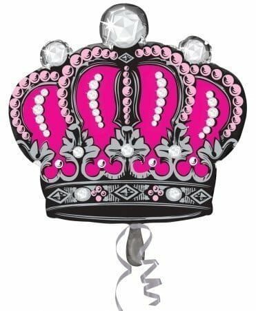 Diamond Crown Pink Super Shape Foil Balloon 25'' x 26'' (64cm x 66cm)