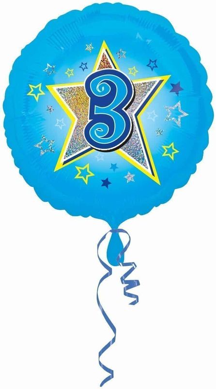 [2953401] Blue Stars No. 3 Holographic (18'' Foil Balloon)
