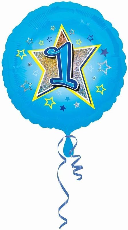 [2953201] Blue Stars No. 1 Holographic (18'' Foil Balloon)