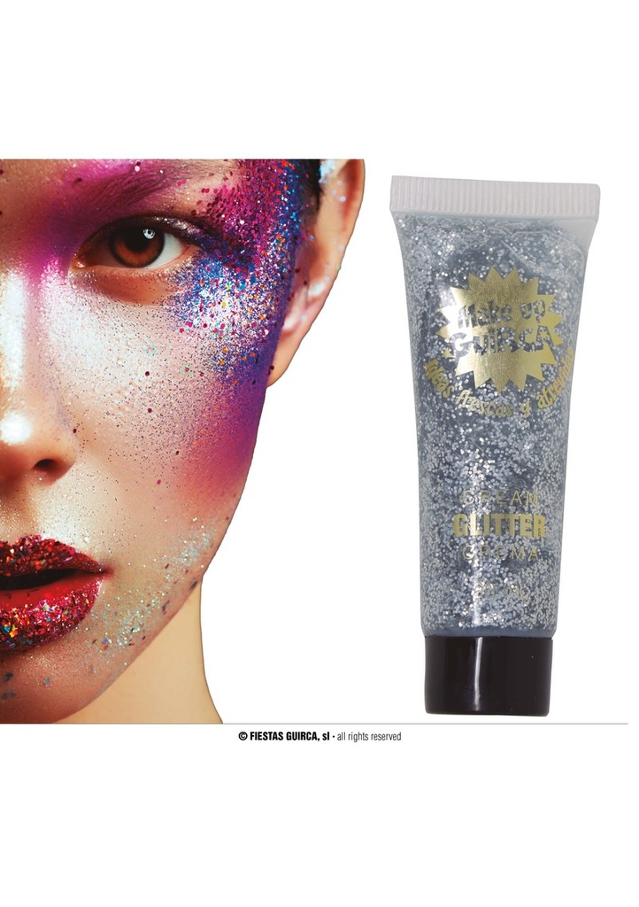 Guirca Glitter Cream Make-Up Tube 20ml - Silver