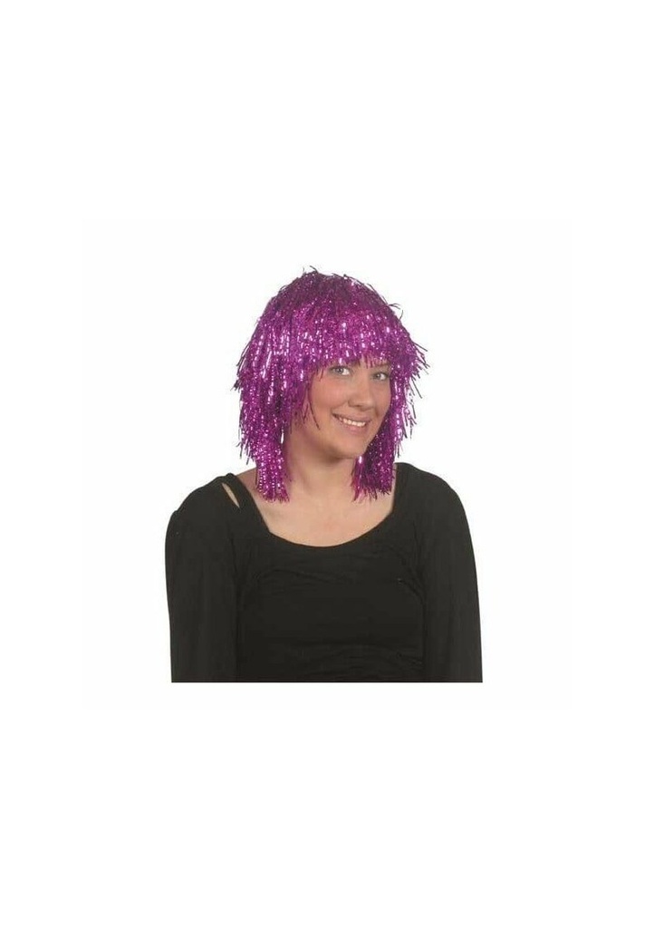 Pink Short Crinkle Wig - Adult One Size