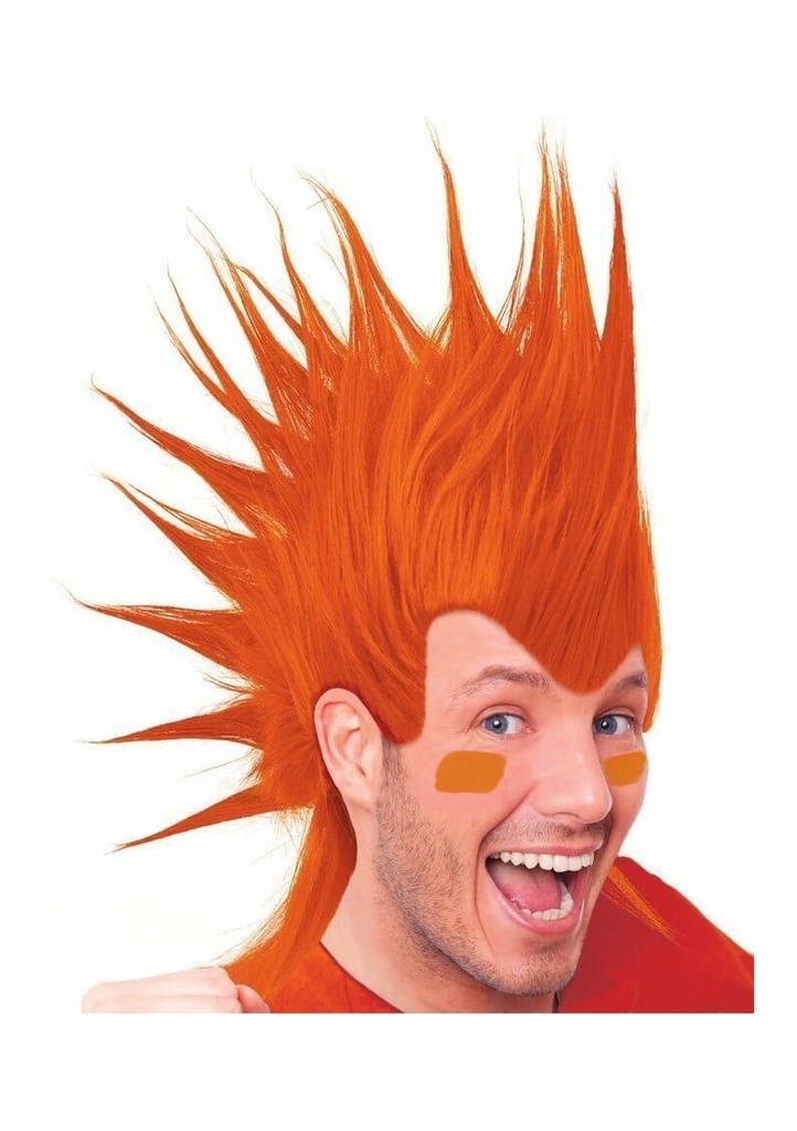 Orange Mohawk Wig - Adult One Size