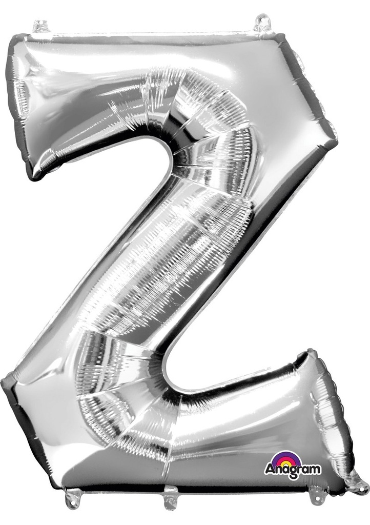 Silver Letter " Z " Foil Balloon 16''