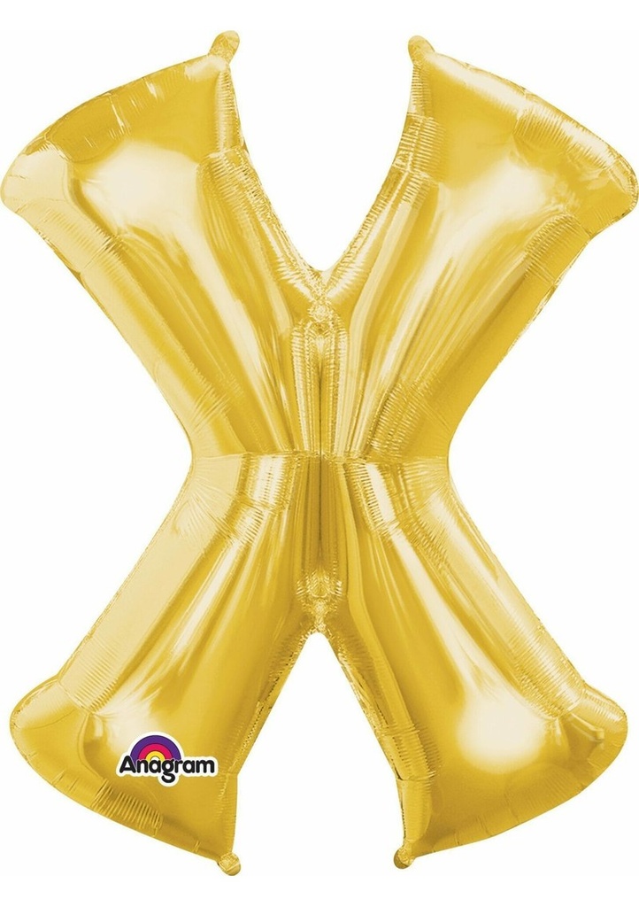 Gold Letter " X " Foil Balloon 16''