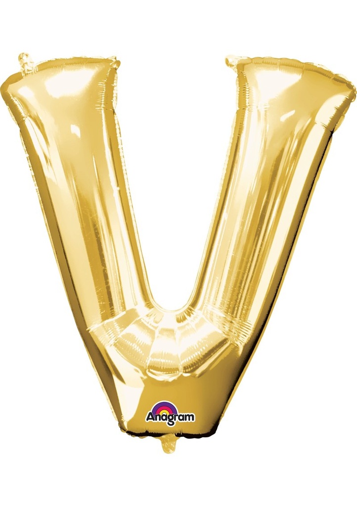 [3305501] Gold Letter " V " Foil Balloon 16''