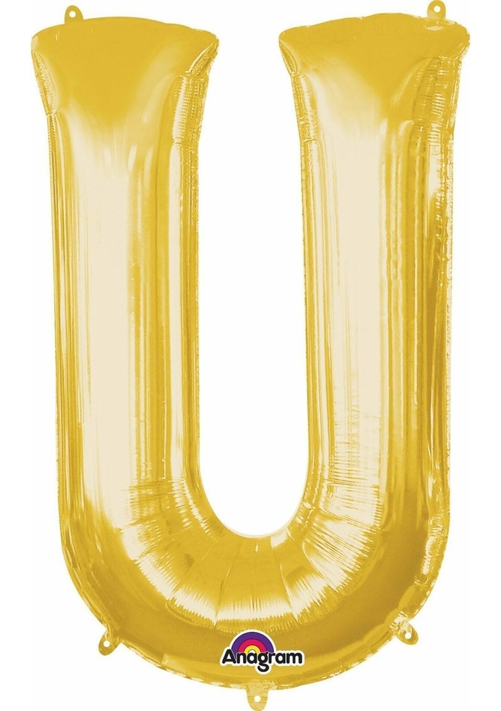 [3305301] Gold Letter " U " Foil Balloon 16''