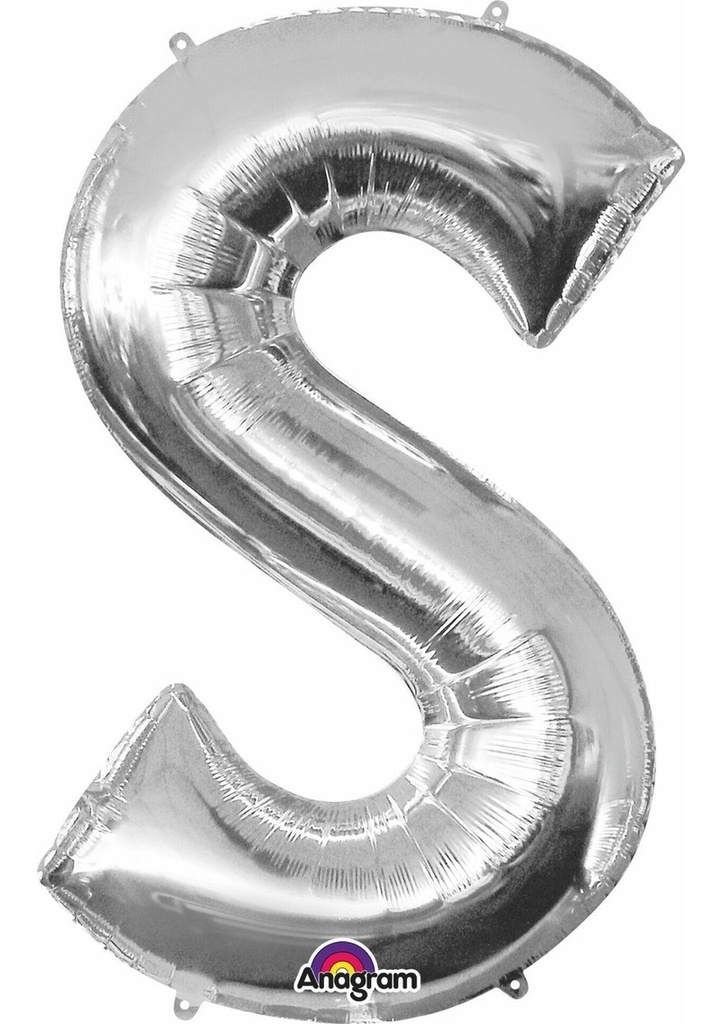 Silver Letter " S " Foil Balloon 16''
