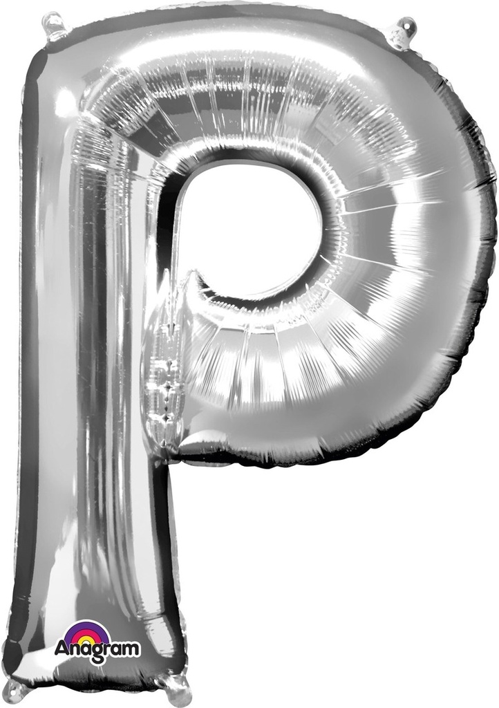 Silver Letter " P " Foil Balloon 16''