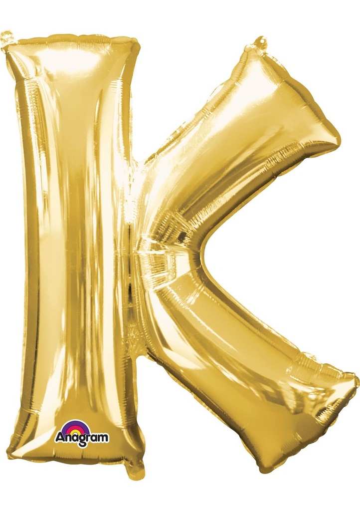 Gold Letter " K " Foil Balloon 16''
