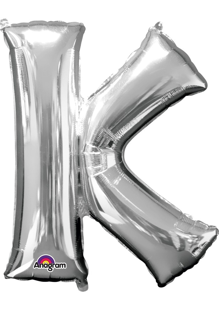 Silver Letter " K " Foil Balloon 16''