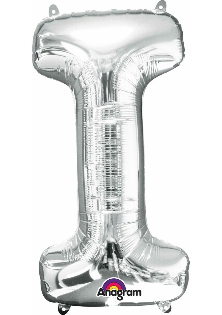 Silver Letter " I " Foil Balloon 16''