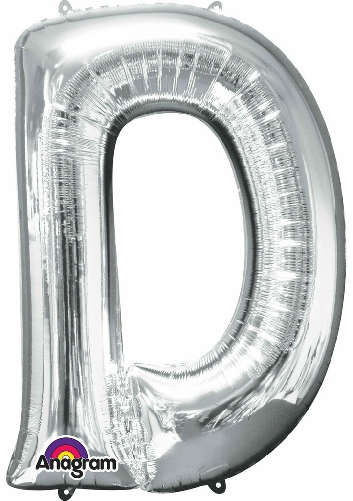 Silver Letter " D " Foil Balloon 16''
