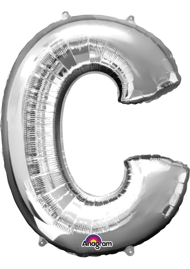 Silver Letter " C " Foil Balloon 16''