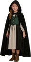 Black Velvet Cape With Hood 100cm