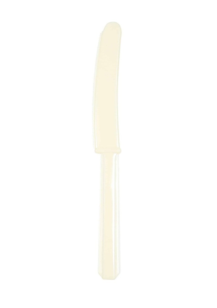 Vanilla Crème Reusable Plastic Knives - 10pk