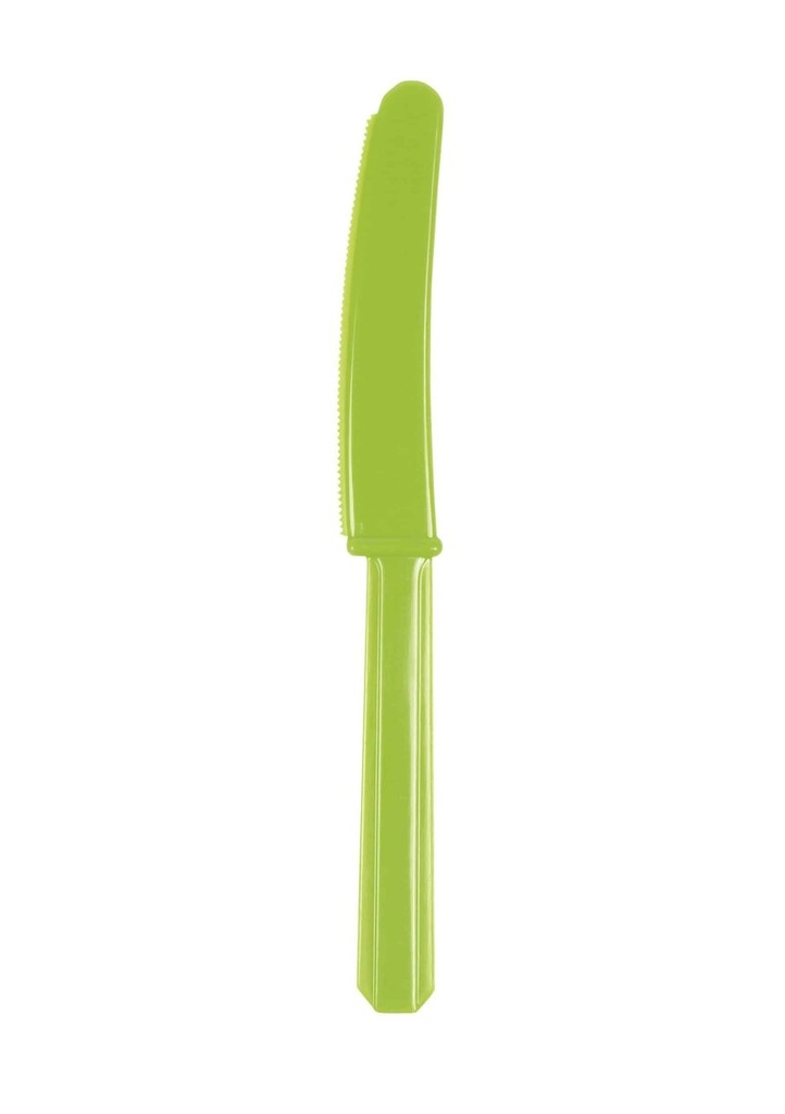 [552289-53] Kiwi Green Reusable Plastic Knives - 10pk