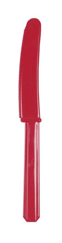[552289-40] Apple Red Reusable Plastic Knives - 10pk