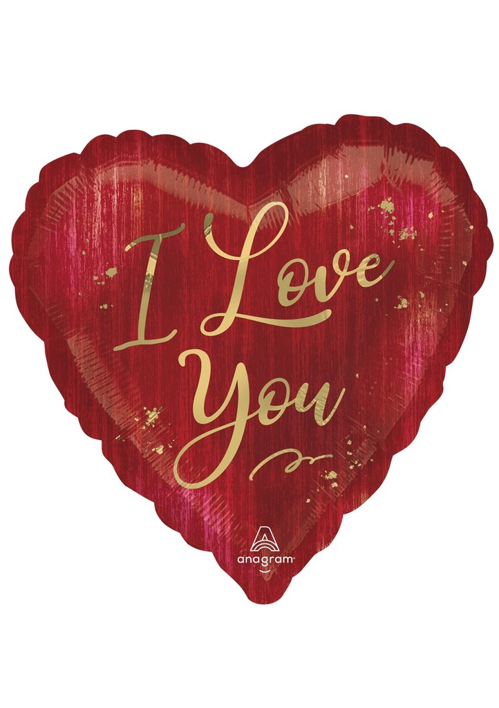 I Love You Rouge Standard Heart Foil Balloon 17" (42cm)
