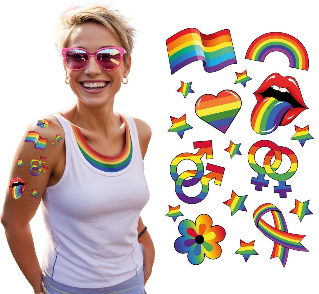 Pride Tattoo Sheet 14x30cm