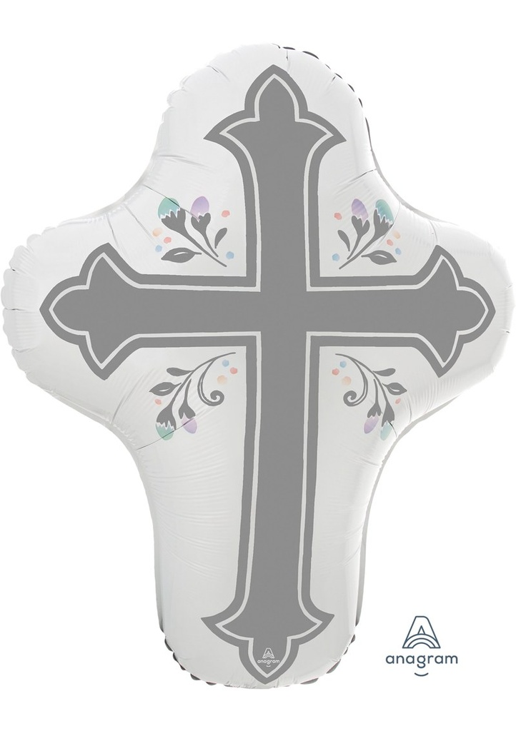 Holy Day Cross SuperShape Foil Balloon - 58 x 71cm