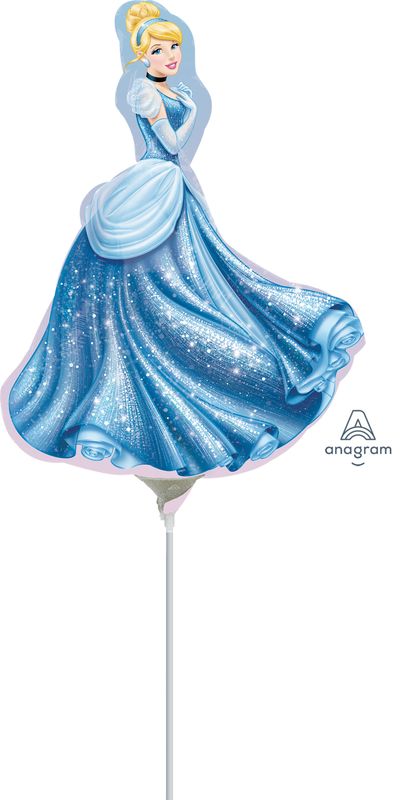 [2502202] Cinderella Shape Mini Air-Filled Foil Balloon 14" (23cm) + Stick