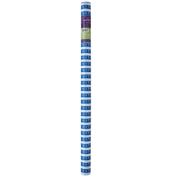 Birthday Gift Wrap Roll Blue - 2M