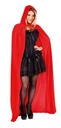 Red Hooded Cape With Velvet Effect
